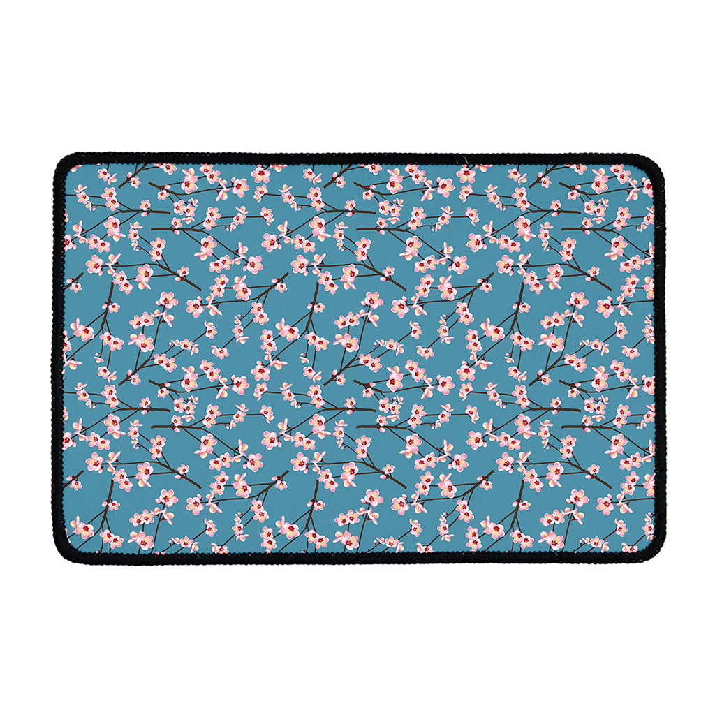 Pink Cherry Blossom Pattern Print Kitchen Mat