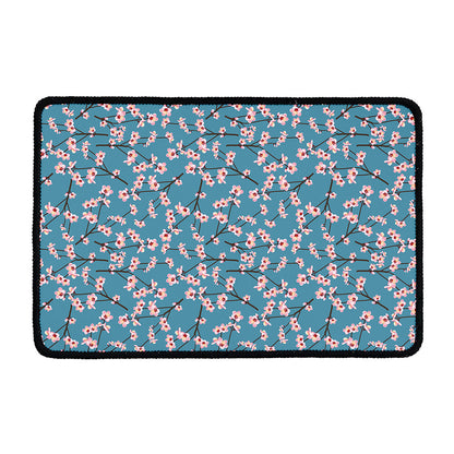 Pink Cherry Blossom Pattern Print Kitchen Mat