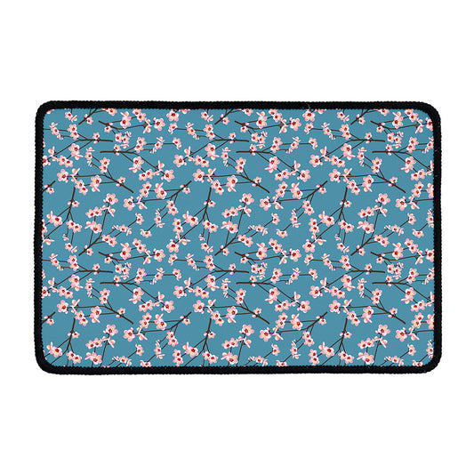 Pink Cherry Blossom Pattern Print Kitchen Mat