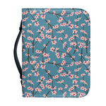 Pink Cherry Blossom Pattern Print Leather Bible Cover