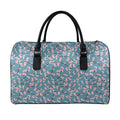 Pink Cherry Blossom Pattern Print Leather Duffel Bag