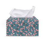 Pink Cherry Blossom Pattern Print Leather Tissue Box Cover