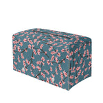 Pink Cherry Blossom Pattern Print Leather Tissue Box Cover