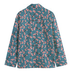 Pink Cherry Blossom Pattern Print Men's Cotton Blazer