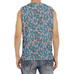 Pink Cherry Blossom Pattern Print Men's Fitness Tank Top