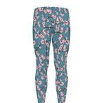 Pink Cherry Blossom Pattern Print Men's leggings