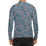 Pink Cherry Blossom Pattern Print Men's Long Sleeve Rash Guard