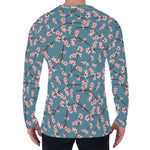 Pink Cherry Blossom Pattern Print Men's Long Sleeve T-Shirt
