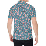 Pink Cherry Blossom Pattern Print Men's Shirt