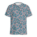Pink Cherry Blossom Pattern Print Men's Athletic T-Shirt