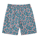Pink Cherry Blossom Pattern Print Men's Swim Trunks