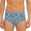 Pink Cherry Blossom Pattern Print Men's Triangle Swim Briefs