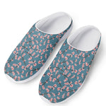 Pink Cherry Blossom Pattern Print Mesh Casual Shoes