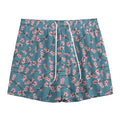 Pink Cherry Blossom Pattern Print Mesh Shorts
