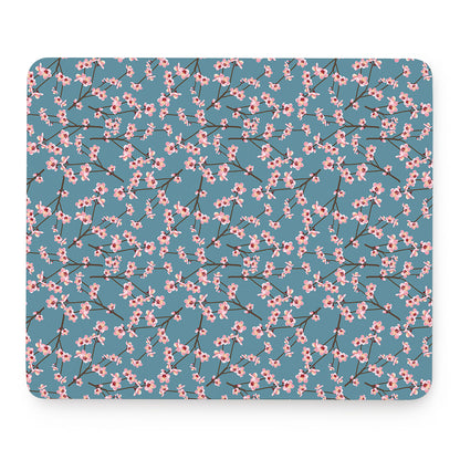 Pink Cherry Blossom Pattern Print Mouse Pad