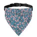 Pink Cherry Blossom Pattern Print Over The Collar Dog Bandana