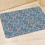 Pink Cherry Blossom Pattern Print Polyester Doormat