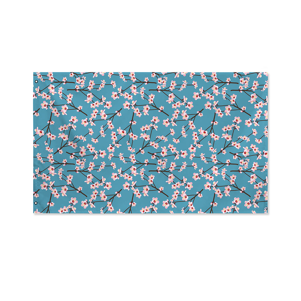 Pink Cherry Blossom Pattern Print Polyester Flag