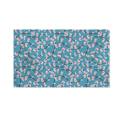 Pink Cherry Blossom Pattern Print Polyester Flag