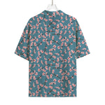 Pink Cherry Blossom Pattern Print Rayon Hawaiian Shirt