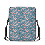 Pink Cherry Blossom Pattern Print Rectangular Crossbody Bag