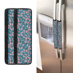 Pink Cherry Blossom Pattern Print Refrigerator Handle Covers