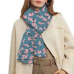 Pink Cherry Blossom Pattern Print Scarf