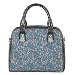 Pink Cherry Blossom Pattern Print Shoulder Handbag