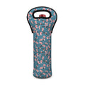 Pink Cherry Blossom Pattern Print Single Neoprene Wine Tote