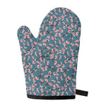 Pink Cherry Blossom Pattern Print Single Oven Mitt