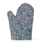 Pink Cherry Blossom Pattern Print Single Oven Mitt