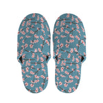 Pink Cherry Blossom Pattern Print Slippers