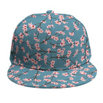 Pink Cherry Blossom Pattern Print Snapback Cap