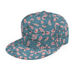Pink Cherry Blossom Pattern Print Snapback Cap