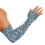 Pink Cherry Blossom Pattern Print Sun Protection Arm Sleeves