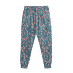 Pink Cherry Blossom Pattern Print Sweatpants