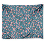 Pink Cherry Blossom Pattern Print Tapestry