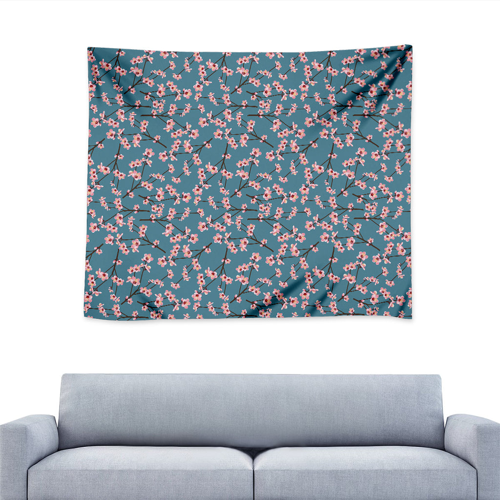 Pink Cherry Blossom Pattern Print Tapestry