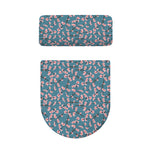 Pink Cherry Blossom Pattern Print Toilet Lid And Tank Cover Set