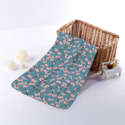 Pink Cherry Blossom Pattern Print Towel