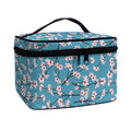 Pink Cherry Blossom Pattern Print Travel Makeup Bag