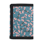 Pink Cherry Blossom Pattern Print Trifold Wallet