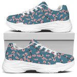 Pink Cherry Blossom Pattern Print White Chunky Shoes