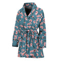 Pink Cherry Blossom Pattern Print Women's Bathrobe