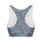 Pink Cherry Blossom Pattern Print Women's Sports Bra