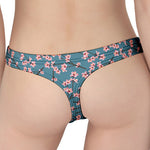 Pink Cherry Blossom Pattern Print Women's Thong