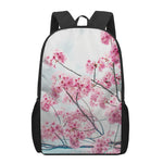 Pink Cherry Blossom Print 17 Inch Backpack