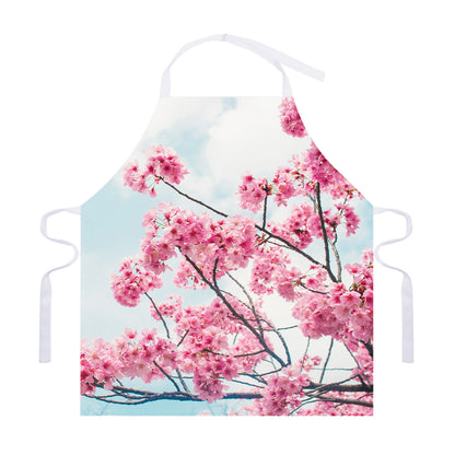 Pink Cherry Blossom Print Adjustable Apron