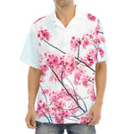 Pink Cherry Blossom Print Aloha Shirt