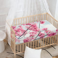 Pink Cherry Blossom Print Baby Crib Sheet
